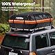 Favoto Dachtasche 425L Faltbarer Dachkoffer wasserdichte Dachbox mit Antirutschmatte Türhaken Verstärkungsgurte für PKW Autos SUVS mit/ohne Gepäckträger Reisen Gepäcktransport Schwarz-Orange