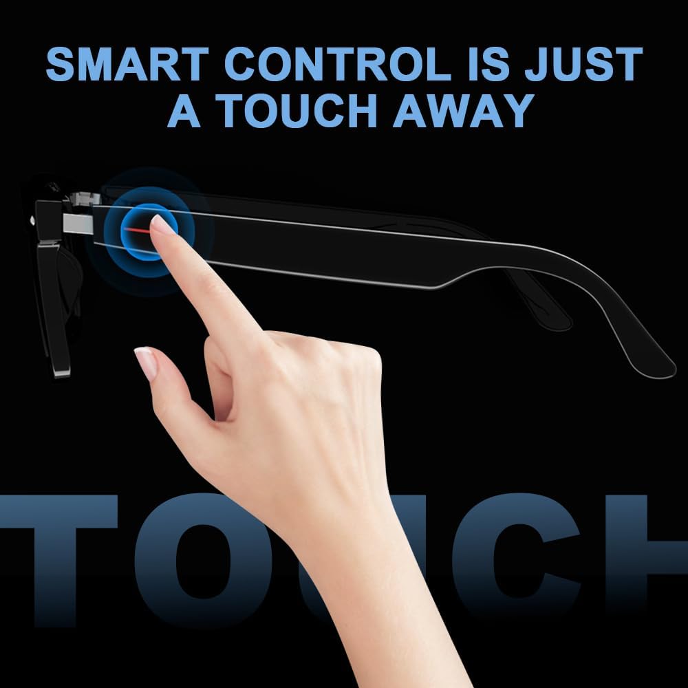 Lunettes intelligentes AI avec traduction en temps réel - Bluetooth avec plus de 110 langues, AI multifonction pour femmes et hommes (blanc)