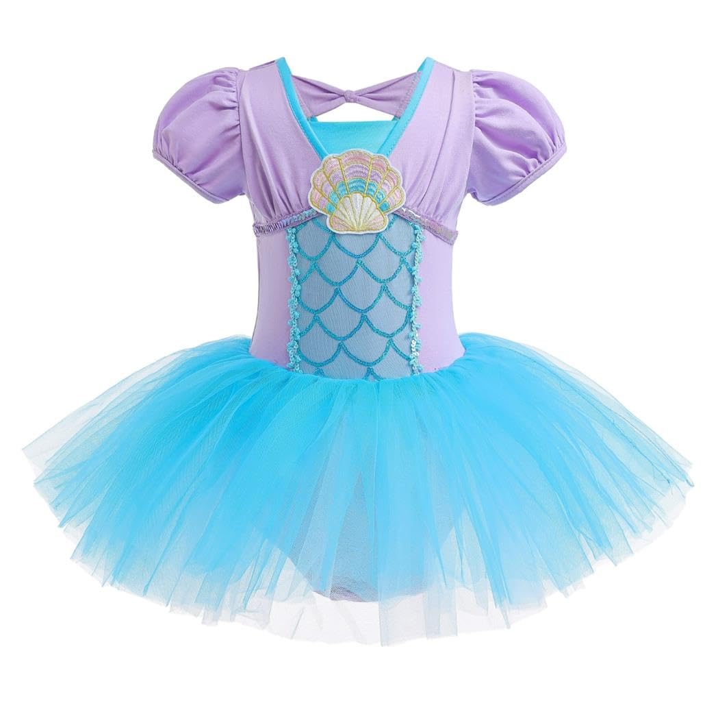Lito Angels Princess Mermaid Ballerina Costume Ballet Leotard with Tutu Dress for Baby Girls Fancy Dance Wear Outfit Age 18-24 Months (Tag Number 90)