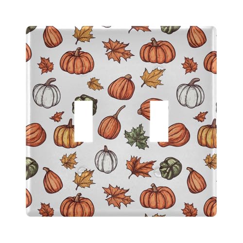 UMIRIKO Autumn Pumpkins Thanksgiving Fall Light Switch Cover Plate Covers Decorative Double Toggle Home Decor 202b7080