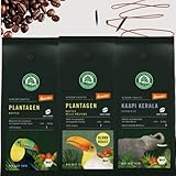 Bio Kaffee Demeter Probierset ganze Bohne| 3x250g Bio Kaffee Bohnen| Espresso Bohnen| Kaffee Arabica| ganze Bohne| Plantagen Kaffee| Bohnen Kaffee| Kaffeebohnen ganz| Bio Kaffee