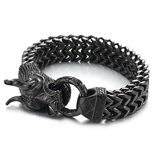 Pulsera para hombre de acero inoxidable con diseño de dragón 8.5 pulgadas miniatura 2