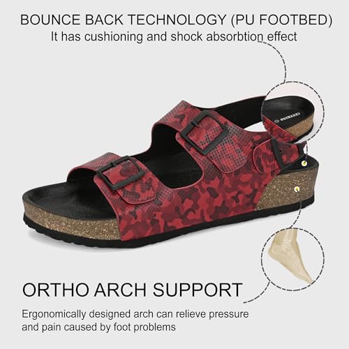 Image of Centrino Men's Berkin-Style Slip-On Sandals | Open Toe Design | Soft PU Footbed | Lightweight & Comfortable | Arch Support | On-Grip Sole | Casual Outdoor Wear (9215)