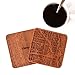 Chicago Map Coaster by O3 Design Studio, Set Of 4, Sapele Wooden Coaster With City Map, Handmade