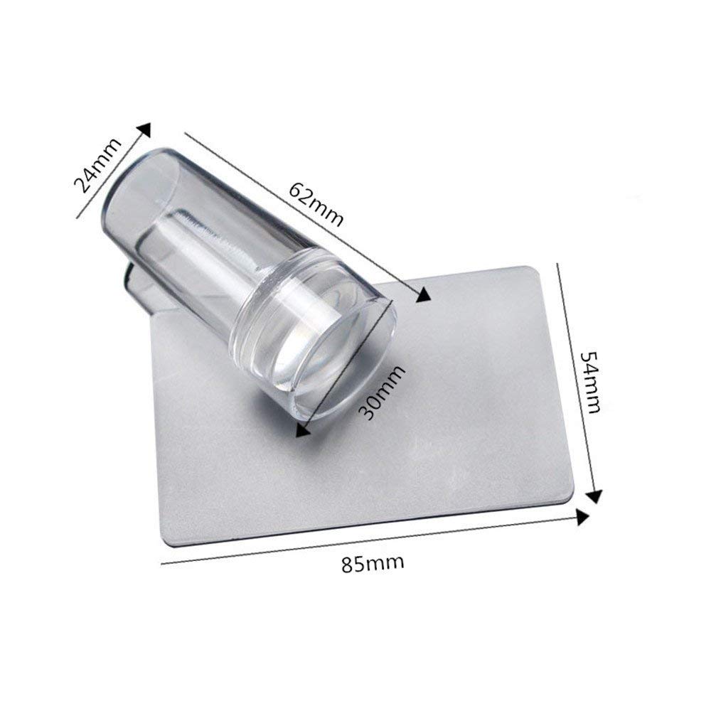 Tusig Club Nail Art Stamper, Clear Silicone Stamping Jelly with Scraper, Transparent Visible Body, No Misplacement for DIY Nail Decor (Clear) 1
