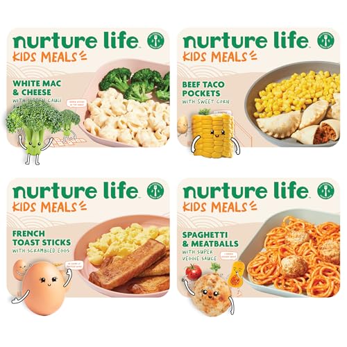 Image of Nurture Life Kids Meals, Healthy Toddler, Kid & Baby Food 4 Meal Variety Pack, White Mac and Cheese, Beef Taco Pockets, Freshly Made Organic Focus, Ready to Eat Meals & Snacks, Refrigerated Delivery