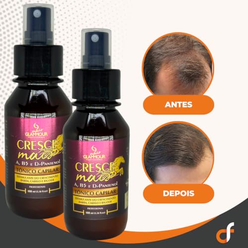 Tônico Capilar Antiqueda Crescimento Cresce Mais 100ml D-Pantenol Cabelo Barba Bigode