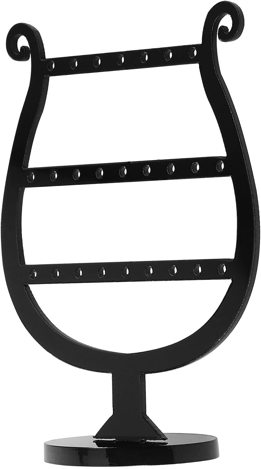 SEWACC 3-tier Black Detachable Earring Holder Display Stand Jewelry Storage Rack for Retail and Home Use Jewelry Organizer Tower