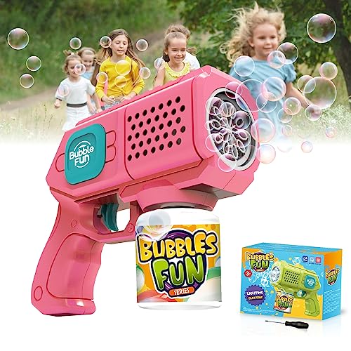 Panamalar Elektronische Seifenblasenpistole, Bubble Gun Kinder mit Seifenblasenlösung, Bubble Machine Toys 5000+ Blasen Outdoor Geschenk für Geburtstag/Party/Hochzeit, Bubble Gun 3-10Jahr