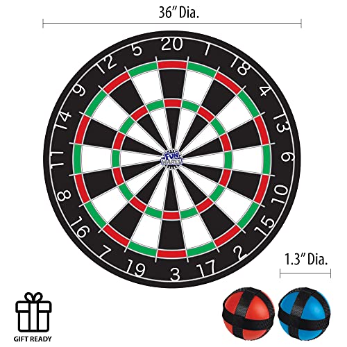 Funwares 36" Giant Dart Board for Adults and Kids, 25% Larger Than The Competition for Ultimate Indoor Fun and Outdoor Fun, Party Game for Families, Games for Kids 8-12, and Dart Game for Adults