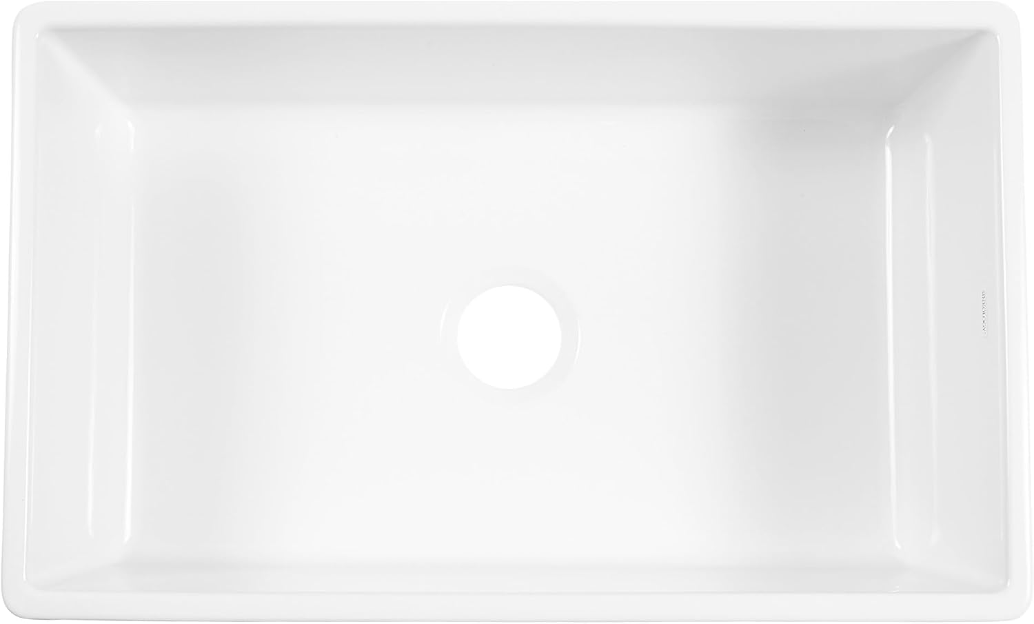 Thompson Traders KSA-499FC 30" Farmhouse Single Basin Fireclay Kitchen Sink with Basket Strainer and Basin Rack - Gloss White