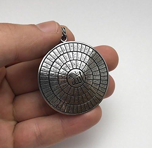 Miniatura 7 de Joyería islámica 99 nombres de Allah (CC) 925 K plata de ley unisex colgante 3 y colgante de coche, Plata esterlina