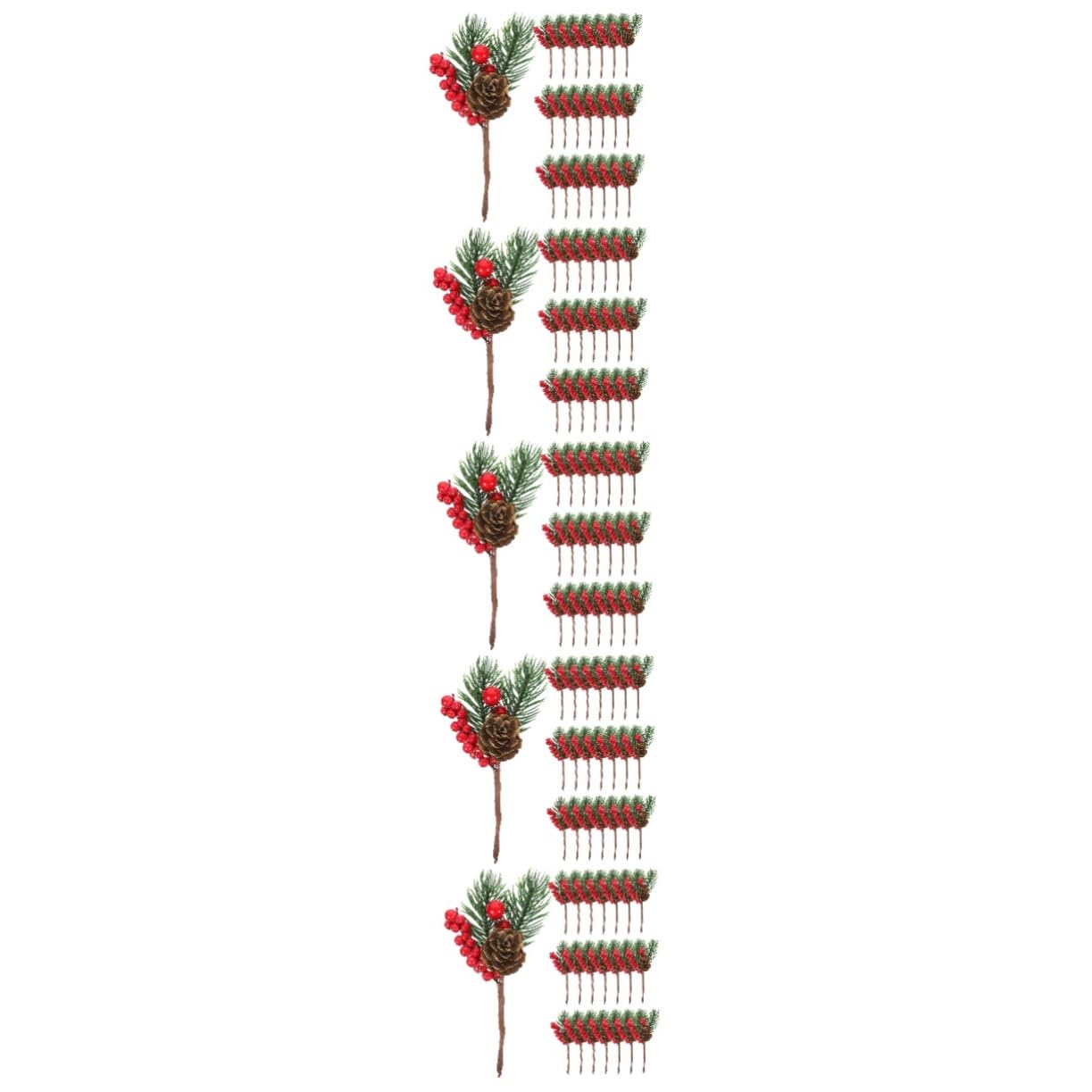 Alipis 50 Piezas De Cono De Pino Artificial Ramas De De Acebo Selecciones De Falsas De Color Burdeos Decoración De Plantas Artificiales Decoración De De Navidad