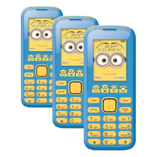 Téléphone 2G Minions Lexibook GSM20DES original, le pack de 3 mobiles avec batterie rechargeable