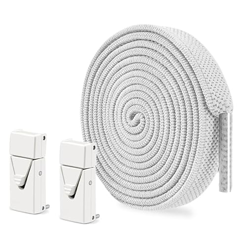 prendre 結ばない靴紐 ゴム 靴紐 ゴム靴ひも 伸縮 フィット スニーカー シューズ 靴 スポーツ アウトドア メンズ レディース キッズ シニア フリーサイズ (ホワイト) PR-SL123-WH