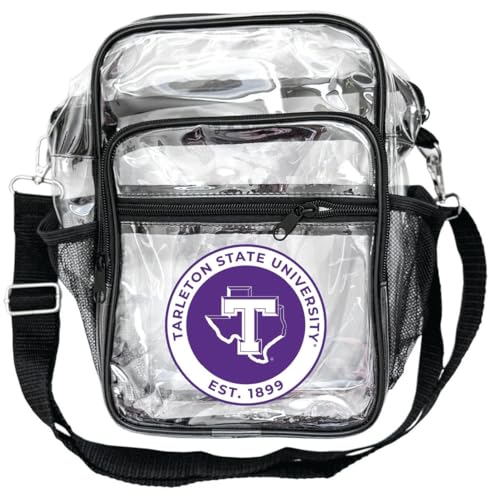 Bolso Tote tipo bandolera transparente Tarleton State University miniatura 1