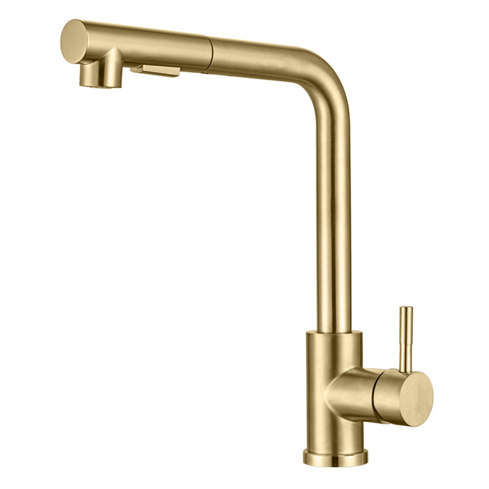ZYCHSJXA Kitchen Sink Taps Mixer with Pull Out Spray Rotate 2 Mode for Single Handle Stainless Steel-Brushed Gold