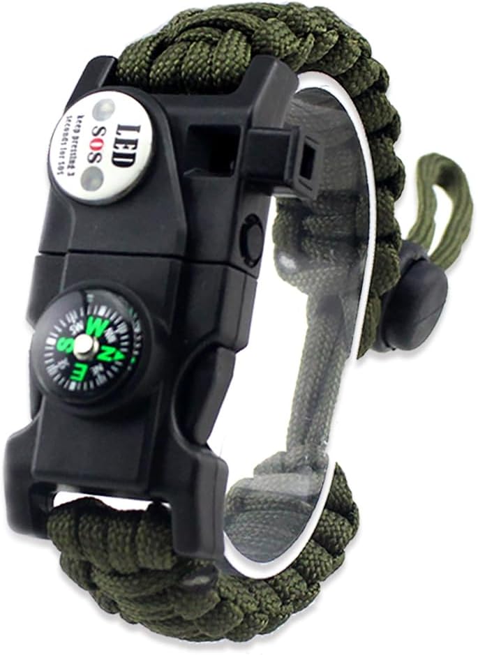 Survival Paracord Bracelet,Fire Starter,Waterproof SOS Light, Compass, Whistle, Adjustable AK87 20 in 1,Outdoor Ultimate Tactical Survival Gear Set,Gift for Kids,Men Survival Paracord Bracelet,Fire Starter,Waterproof SOS Light, Compass, Whistle, Adjustable AK87 20 in 1,Outdoor Ultimate Tactical Survival Gear Set,Gift for Kids,Men