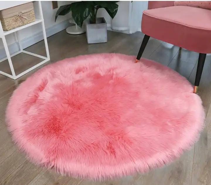 VITALUltra-Soft Fluffy Rug Faux Sheepskin Fur Area Rug Shaggy Couch Cover Seat Cushion Furry Runner Area Rugs Soft Fluffy Carpets For Living room Size:(60x60 cm)
