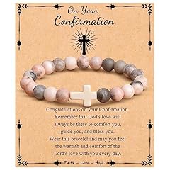 Confirmation Gifts-Be strong&courageous-Pink Zebra Jasper