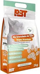 Areia Bio Granulado de Tofu Premium Natural P3T 2kg Controle de Odor Biodegradável
