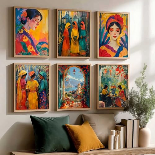 Image of kotart - Paintings Modern Art Framed Wall Painting for Living Room Bedroom - Posters | with Frame - Office Decor - Decoration Set of 6 (14X20 Inch, D)