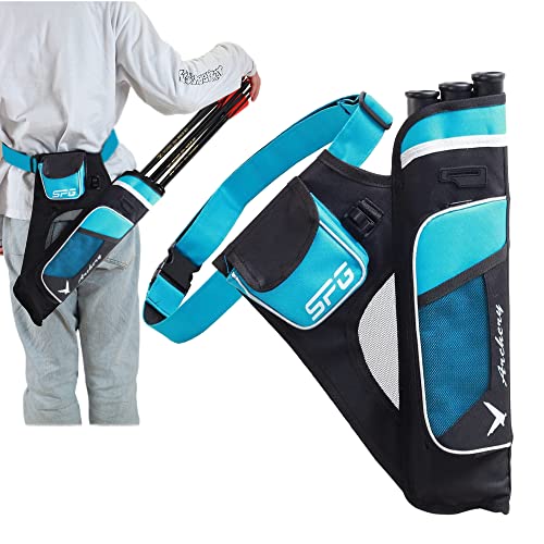 Sopoger 3/4 Tube Archery Hip Quiver For Arrows Bow Belt Waist Hanged Quiver Fit For Compound Bow And Recurve Bow Target Archery (Blue(3 Tube)) #TOP14