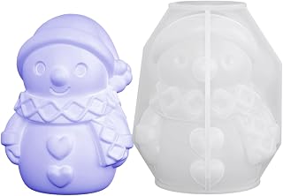 Christmas 3D Snowman Candle Silicone Molds Resin Casting Mould for DIY Candle Making Clay Craft Plaster
