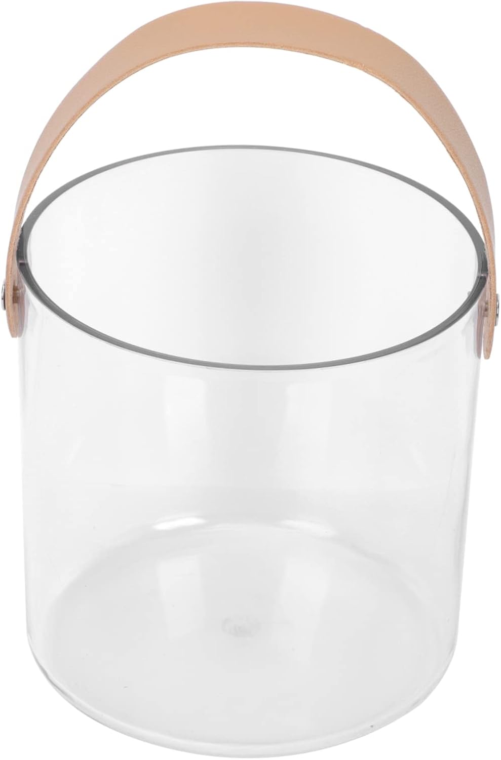 White PET Handheld Snack Bucket with Handle for Home Bar Use