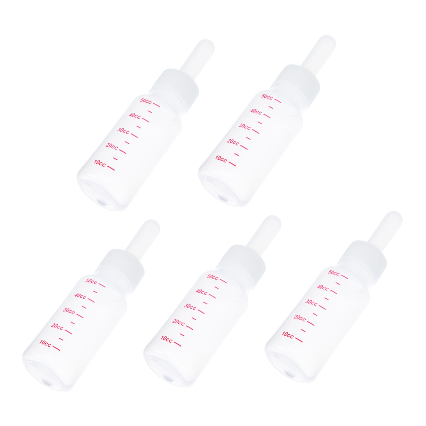 HOUDERCO 5Sets Pet Nursing Feeders Cat Dog Feeding Bottles with Nipples Portable Design for Kittens and Puppies and Pet Care