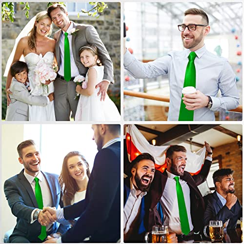 Image of Luckyvestir Mens Tie Solid Satin Neck Ties 3.15'' Formal Necktie for Wedding Business Christmas Father's Valentine's Day Gift