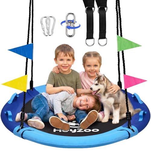 HeyZoo 43 Inch Tree Swing, 900lbs Weight Capacity Saucer Swing