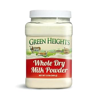 Whole Dry Milk Powder - 1.5 lbs - No Additives, Perfect for Coffee, Tea and Smoothie, GMO Free and Vegetarian Friendly- Proudly Packed in America - by Green Heights