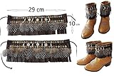  Cubrebotas o botines Etnico Country. Plumas Naturales. Estilo de Baile Country Cowboy. Color flecos a elegir en opciones