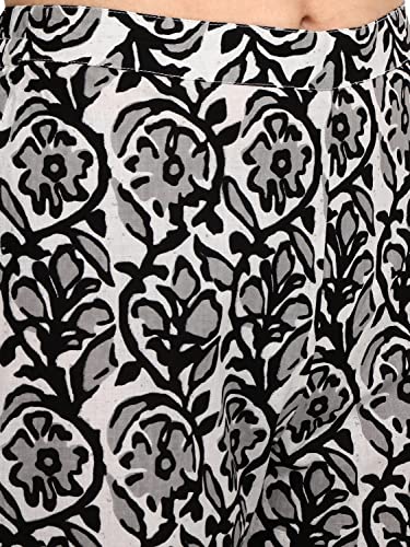 Image of FIORRA Women's White Pure Cotton Kurta with Pant and Dupatta