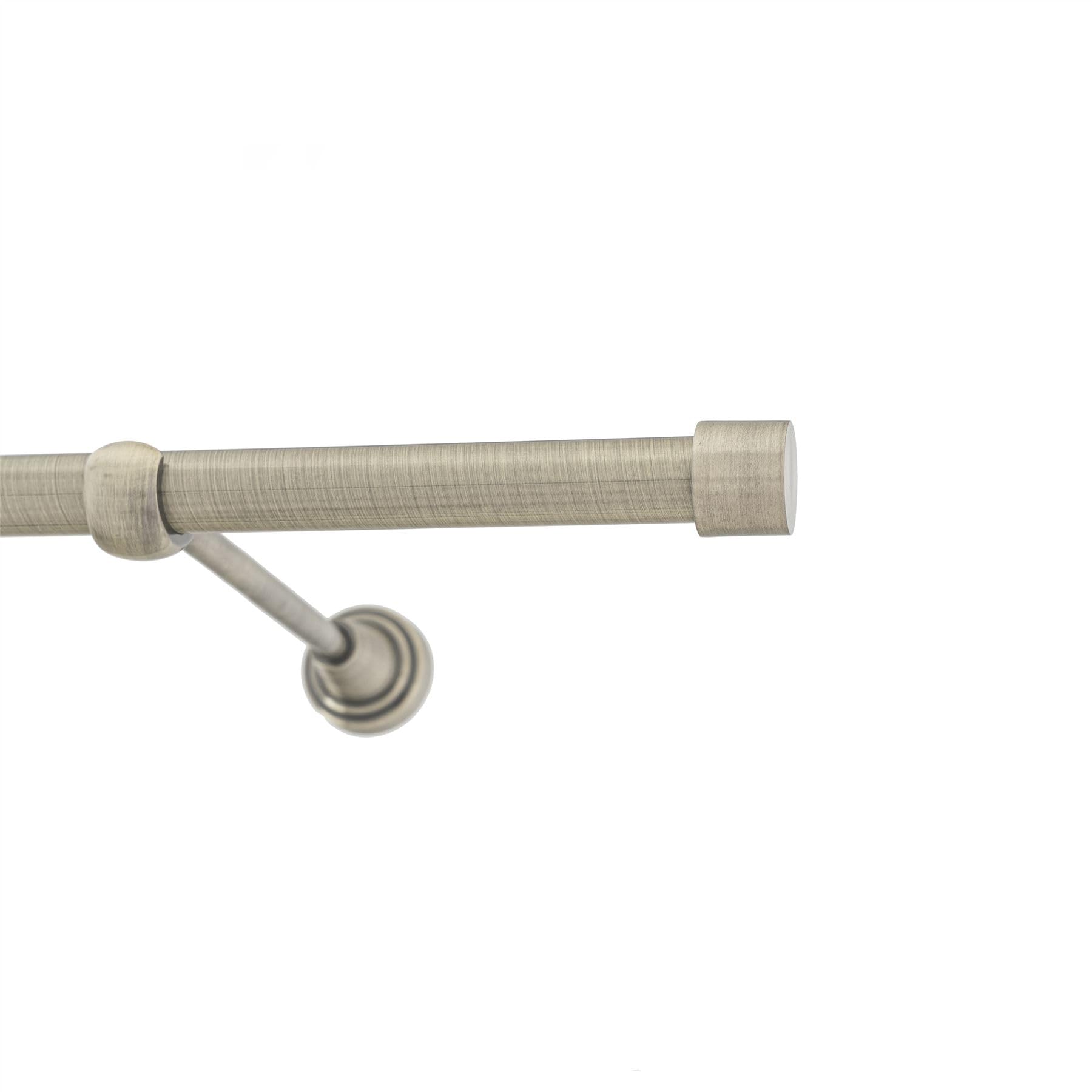 Ianpav Luna Antique Brass Metal Curtain Pole 19Mm With Finials Rod Classic Brackets 290Cm