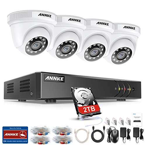 Außen 1080P Video Überwachungsset 4CH 3MP H.265+ DVR Recorder mit 4 Outdoor 2.0MP Sicherheit Überwachungskamera Set System, 30M IR Nachtsicht,