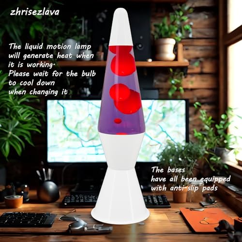 zhrisezlava Liquid Motion Lamps, Purple Liquid with red Wax Magma lamp for Adults, Night Light Home Decor for Bedroom Decor Adults Girls Boys Gifts Offices Camps by zhrisezlava - Image 4