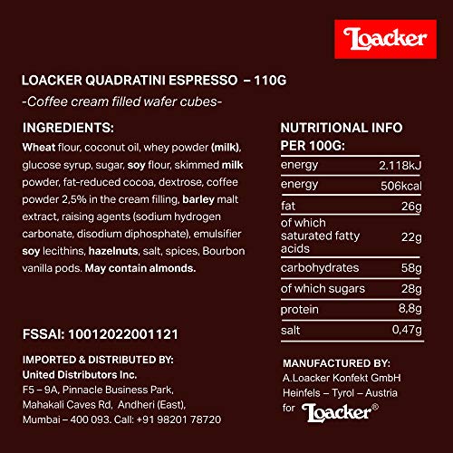 Image of Loacker Quadratini Espresso Wafer, 110g