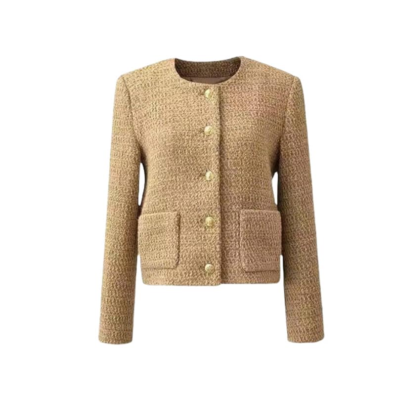Veste courte en tweed pour femme JYHBHMZG au style français élégant