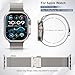 Milanese Mesh Loop Compatible with Apple Watch Band Ultra 2/Ultra 49mm 46mm 45mm 44mm Men Women, Designer Parachute-Style Metal Buckle Adjustable Strap for iWatch SE Series 10/9/8/7/6/5/4