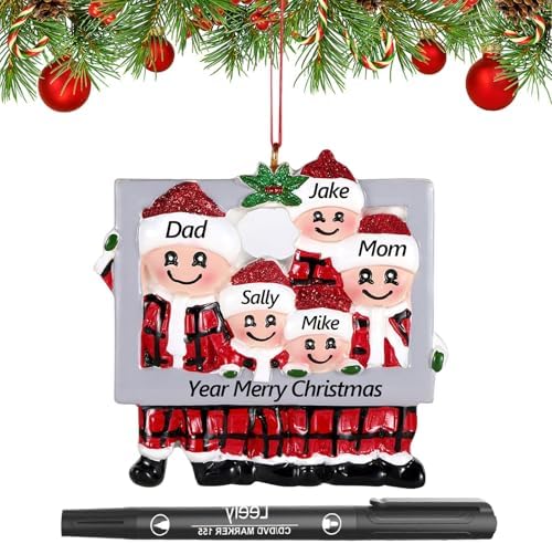 Amazon.com: Personalized Christmas Ornaments 2025 Family of 5 Custom ...