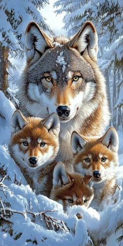 Diamond Painting animal d'hiver grand format 90x180cm pour décoration salon