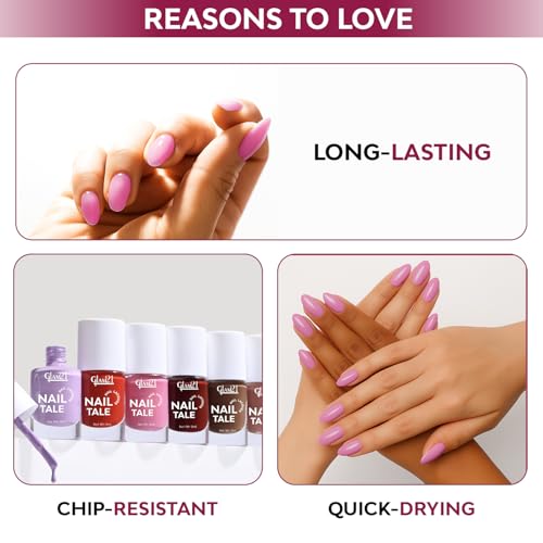 Image of Glam21 Nail Tale Nail Polish | Glossy Gel Finish | Rich Pigmentation | Chip Free | Quick Drying Formula | Long Lasting Nail Polish for Women | 9ml | Shade-40
