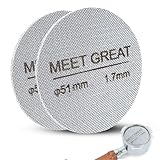 Meet Great- 2 Packs 51mm Espresso Puck Screen, 1.7mm Thickness 150μm 316L Stainless Steel, Upgraded Reusable Coffee Filter Screen for 51mm Breville Portafilter Filter Basket