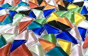 Sai Mosaic Art Triangular Multicolour Glass Mosaics 1 Kg Economy Pack