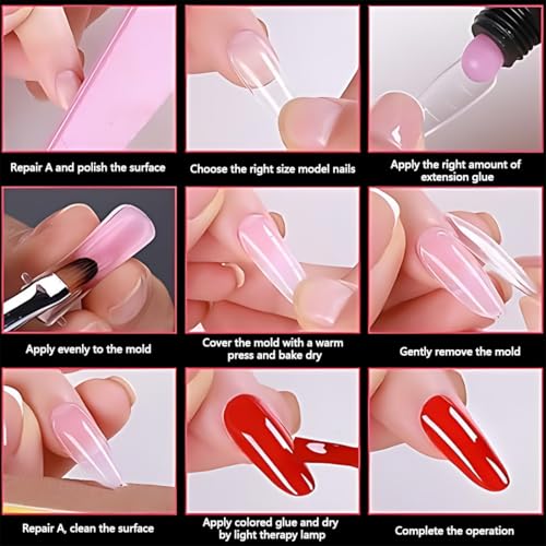 VONJUMA 228 Stück Dual Tips Nägel Dual Nail Forms Set 12 Formen Nagelverlängerung Verlängerung Nagel Gel Formen Nagelform Set Mit Nagelfeile Für Nagel Werkzeug