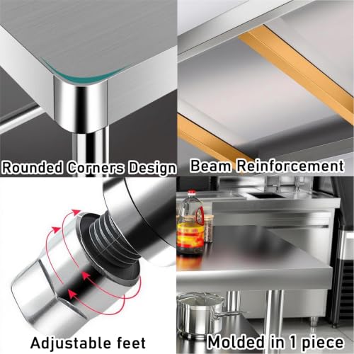Mesa de acero inoxidable para suelos irregulares y problemas de espacio 5