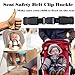 Car Seat Safety Belt Clip Buckle Lock Seat Chest Harness Clip, Universal Replacement Child Safety Belt Buckle for Strollers High Chairs, Trend Adjustable Guard(Black)
