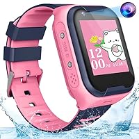 Kids 4G GPS Smart Watch, Waterproof Phone Smartwatch, Worldwide Real-time Tracking Video Phone Call Camera SOS Alarm Geo-Fence Touch Screen Pedometer Anti-Lost GPS Tracker Watch for Birthday Gift